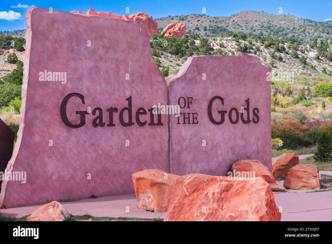 Parc public gratuit Garden of the Gods à Colorado Springs, Colorado. Ce parc possède des caractéristiques géologiques et des formations remarquables. Banque D'Images