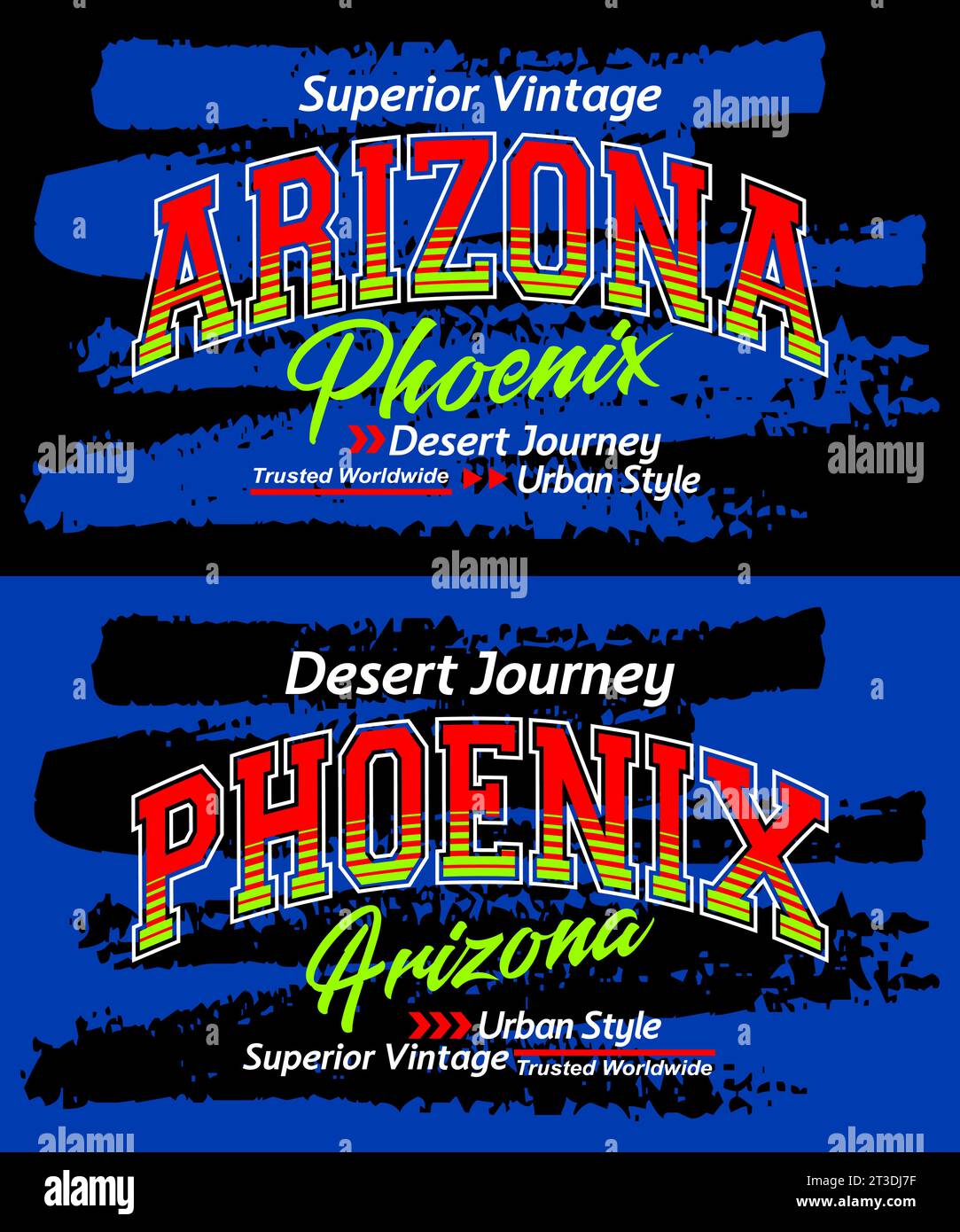 Arizona Phoenix typeface grunge vintage College, typographie, pour t-shirt, affiches, étiquettes, etc Illustration de Vecteur