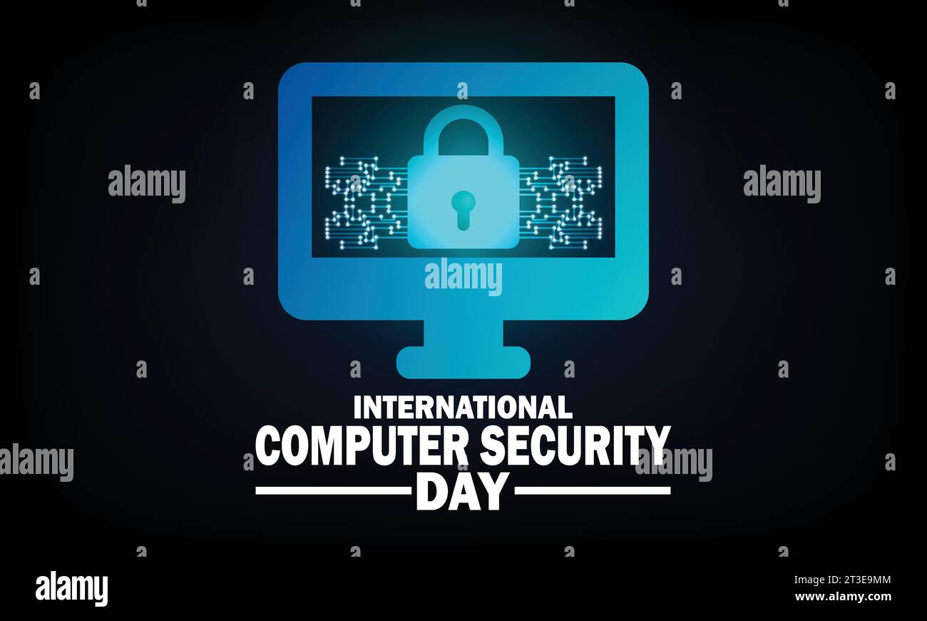 Journée internationale de la sécurité informatique. Illustration vectorielle adaptée pour carte de voeux, affiche et bannière Illustration de Vecteur