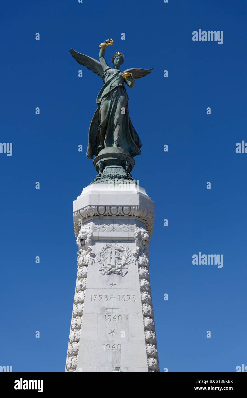 Nice (sud-est de la France) : Monument du Centenaire, monument commémorant le décret de la Convention promulgué le 4 février 1793 décidant t Banque D'Images