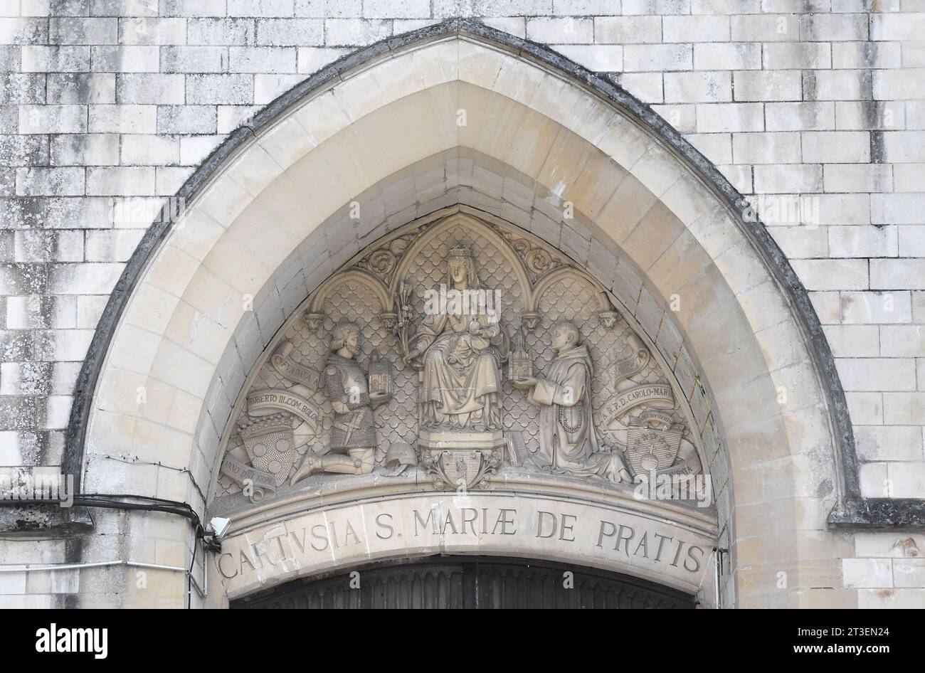 Neuville-sous-Montreuil (Nord de la France), 20 juillet 2021 : Chartreuse notre-Dame des Prés, monastère des Chartreuses. Bâtiment en cours de restauration Banque D'Images