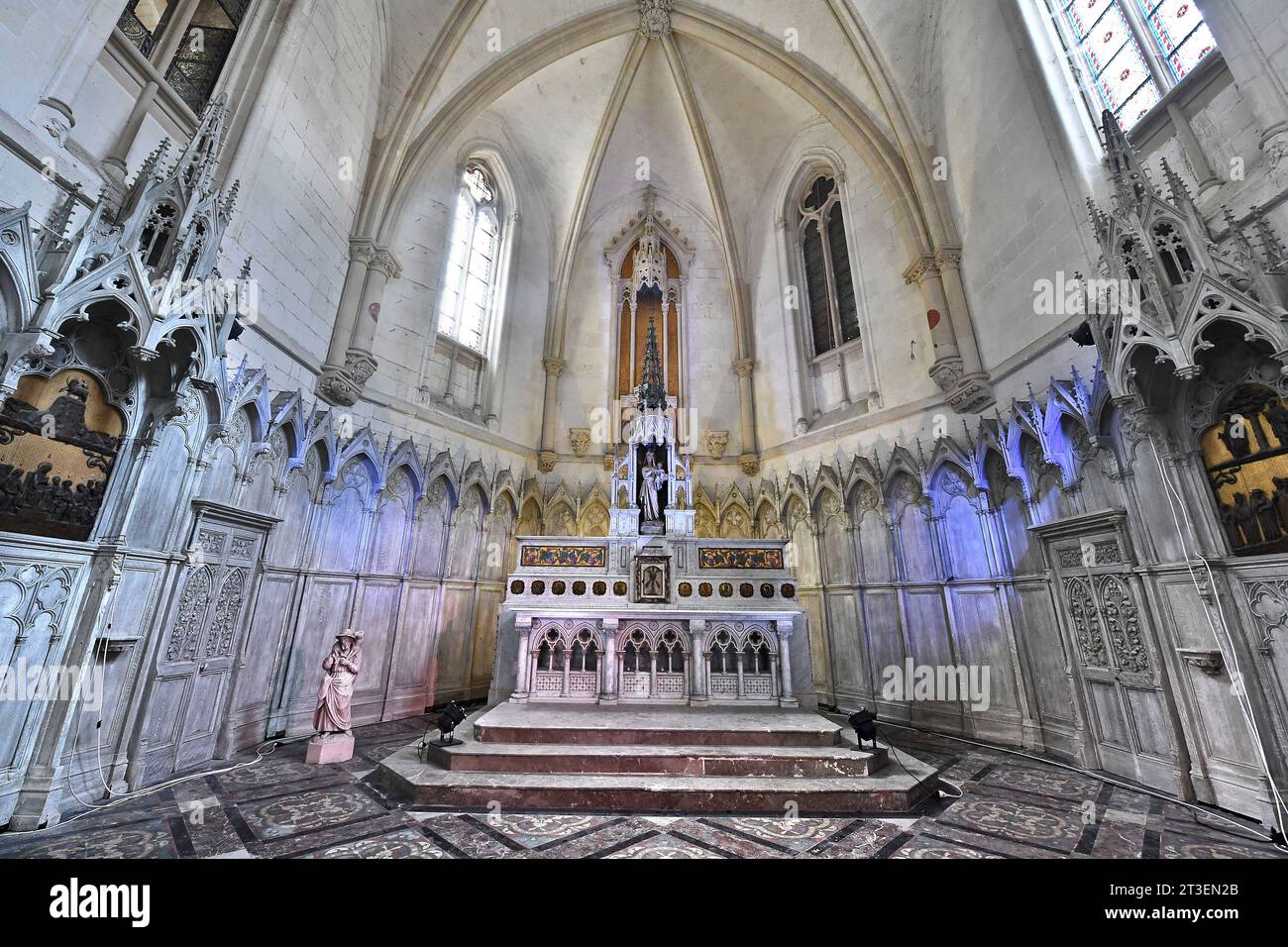 Neuville-sous-Montreuil (Nord de la France), 20 juillet 2021 : Chartreuse notre-Dame des Prés, monastère des Chartreuses. Bâtiment en cours de restauration Banque D'Images