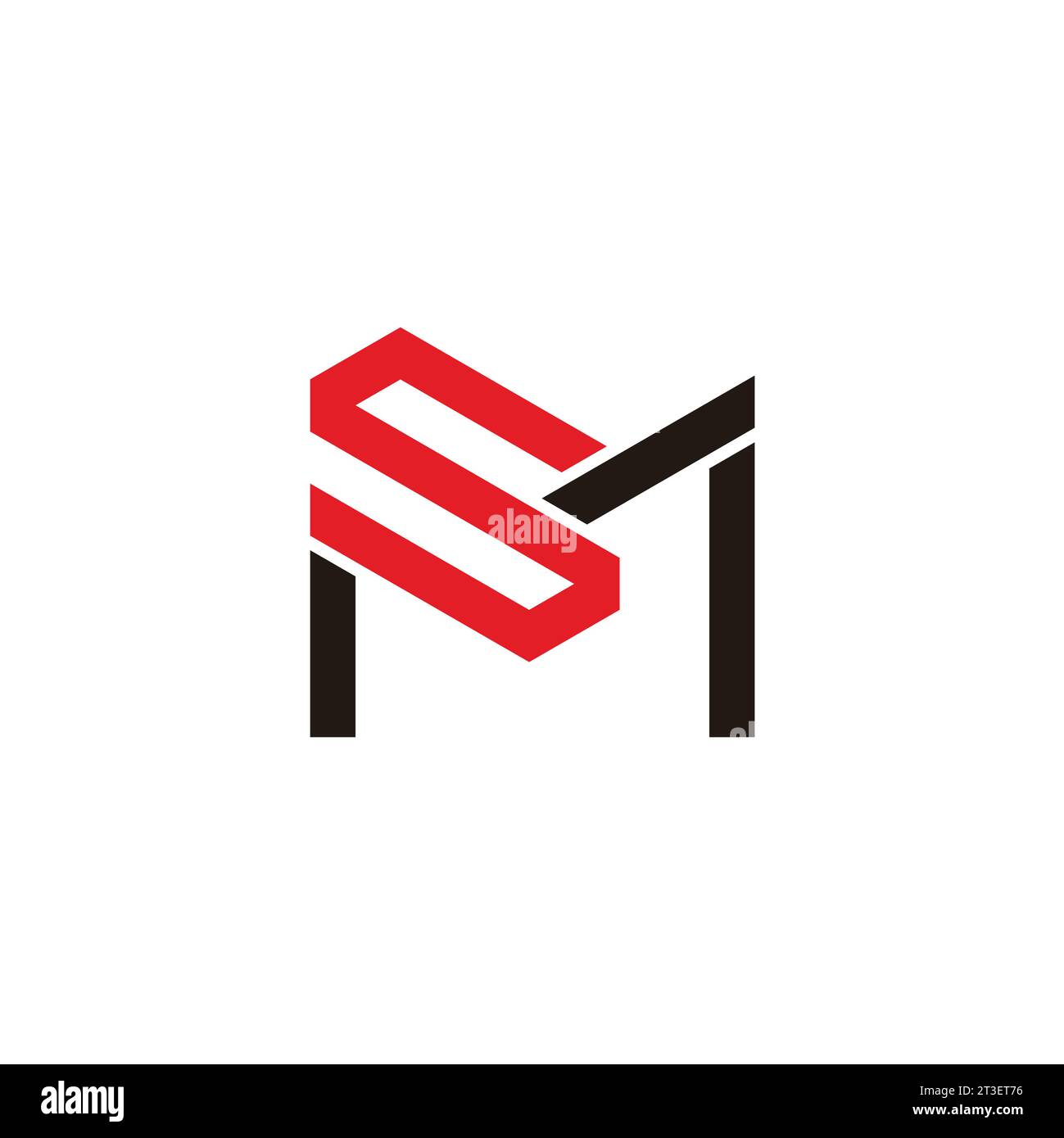 vecteur de logo de ligne de rayures géométriques simples de lettre sm Illustration de Vecteur