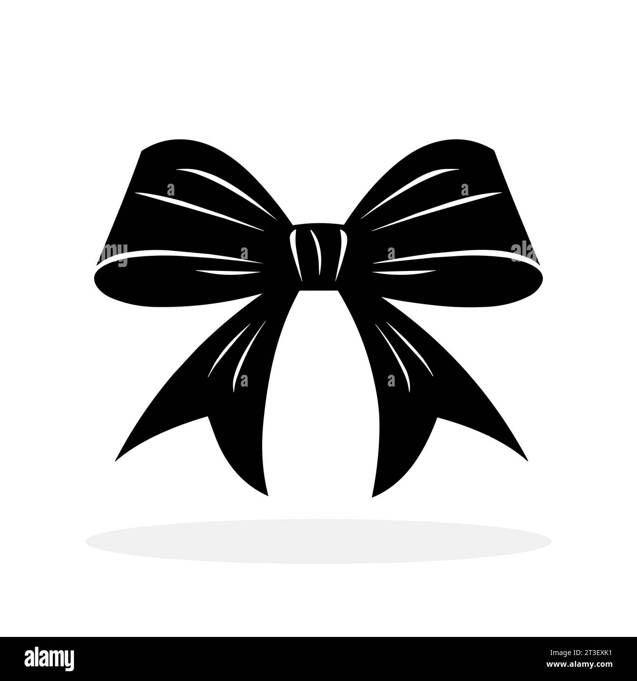 Icône Bow. Icône de noeud cadeau noir isolé sur fond blanc. Illustration vectorielle. Dessin d'icône de noeud de cadeau Illustration de Vecteur