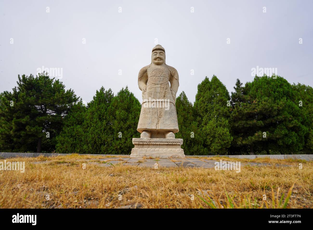Sculpture sur pierre du général dans les tombes orientales de la dynastie Qing, en Chine du Nord Banque D'Images