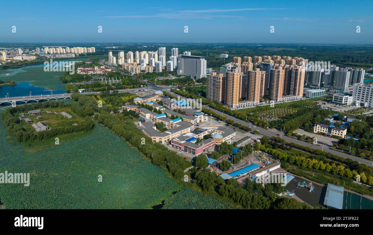 Paysage naturel des rivières, vidéo aérienne, Chine du Nord Banque D'Images