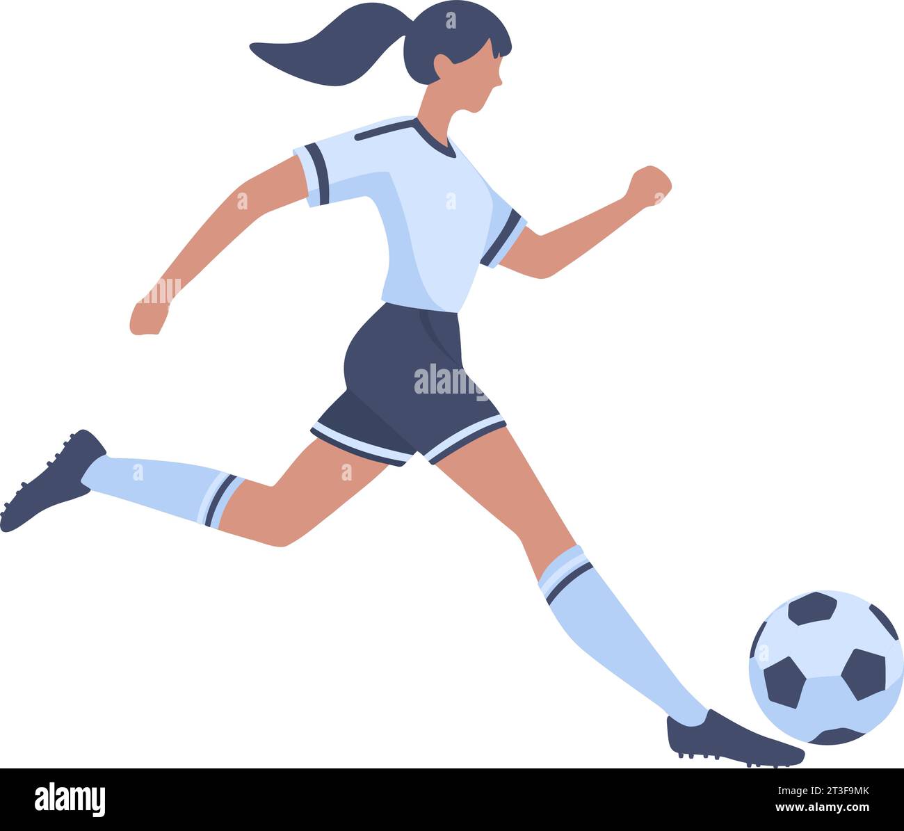 Football joueur de football femme clip art. Illustration vectorielle plate Illustration de Vecteur