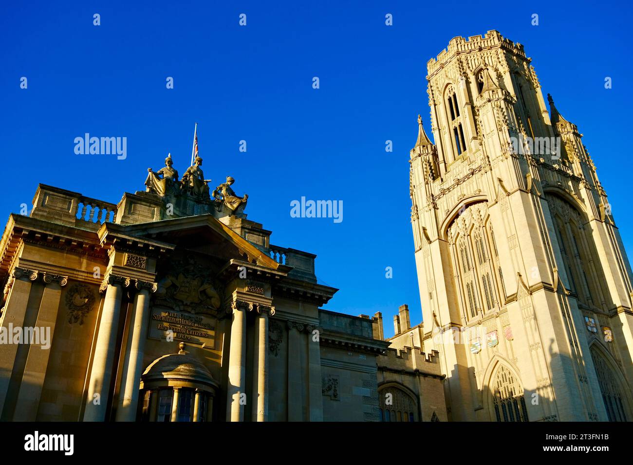 Royaume-Uni, Bristol, Université de Bristol, The Wills Memorial Building Tower Banque D'Images