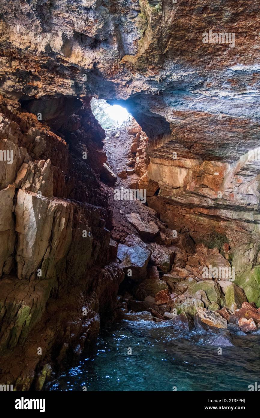 Croatie, Dalmatie, îles Elaphites, île de Sipan, grotte bleue Banque D'Images