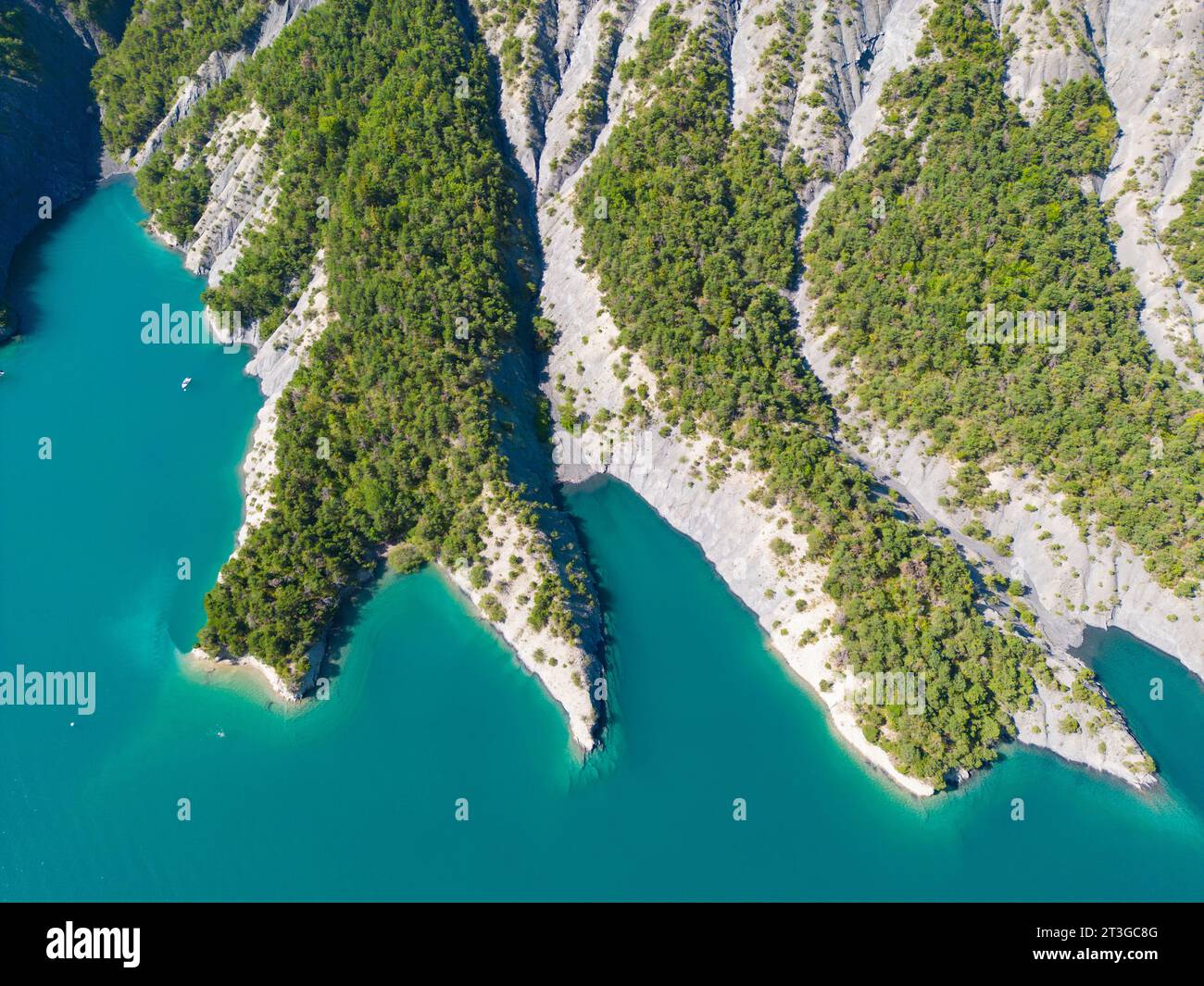 France, Alpes de haute Provence, Ubaye serre poncon, lac serre poncon (vue aérienne) Banque D'Images