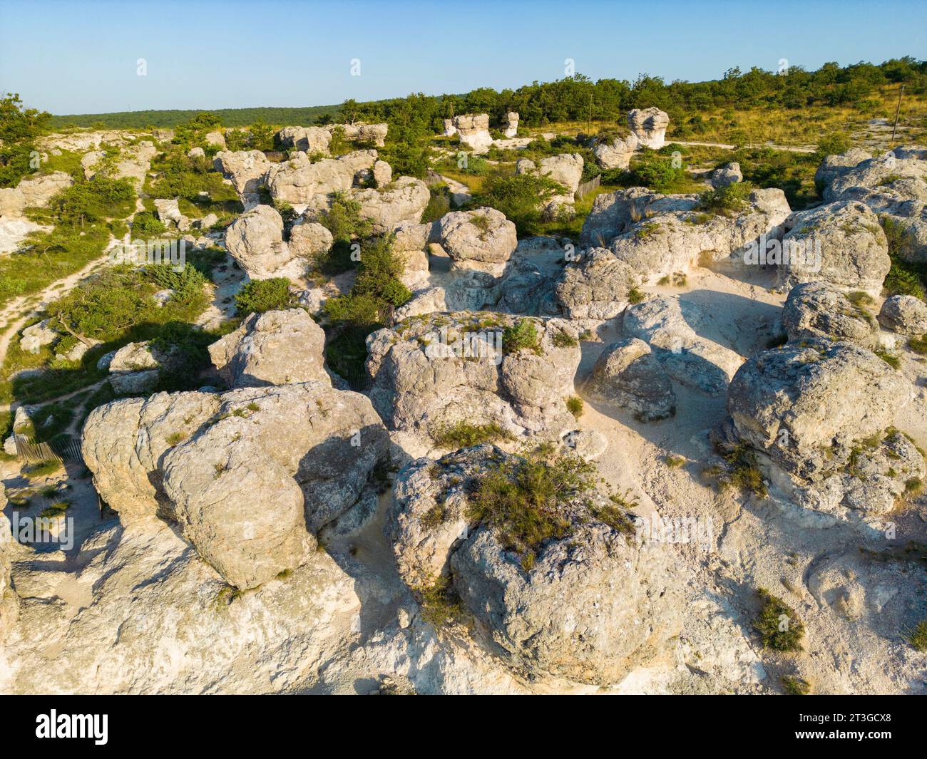France, Alpes-de-haute-Provence, Parc naturel régional du Luberon, Forcalquier, site géologique des Mourres (vue aérienne) (vue aérienne) Banque D'Images