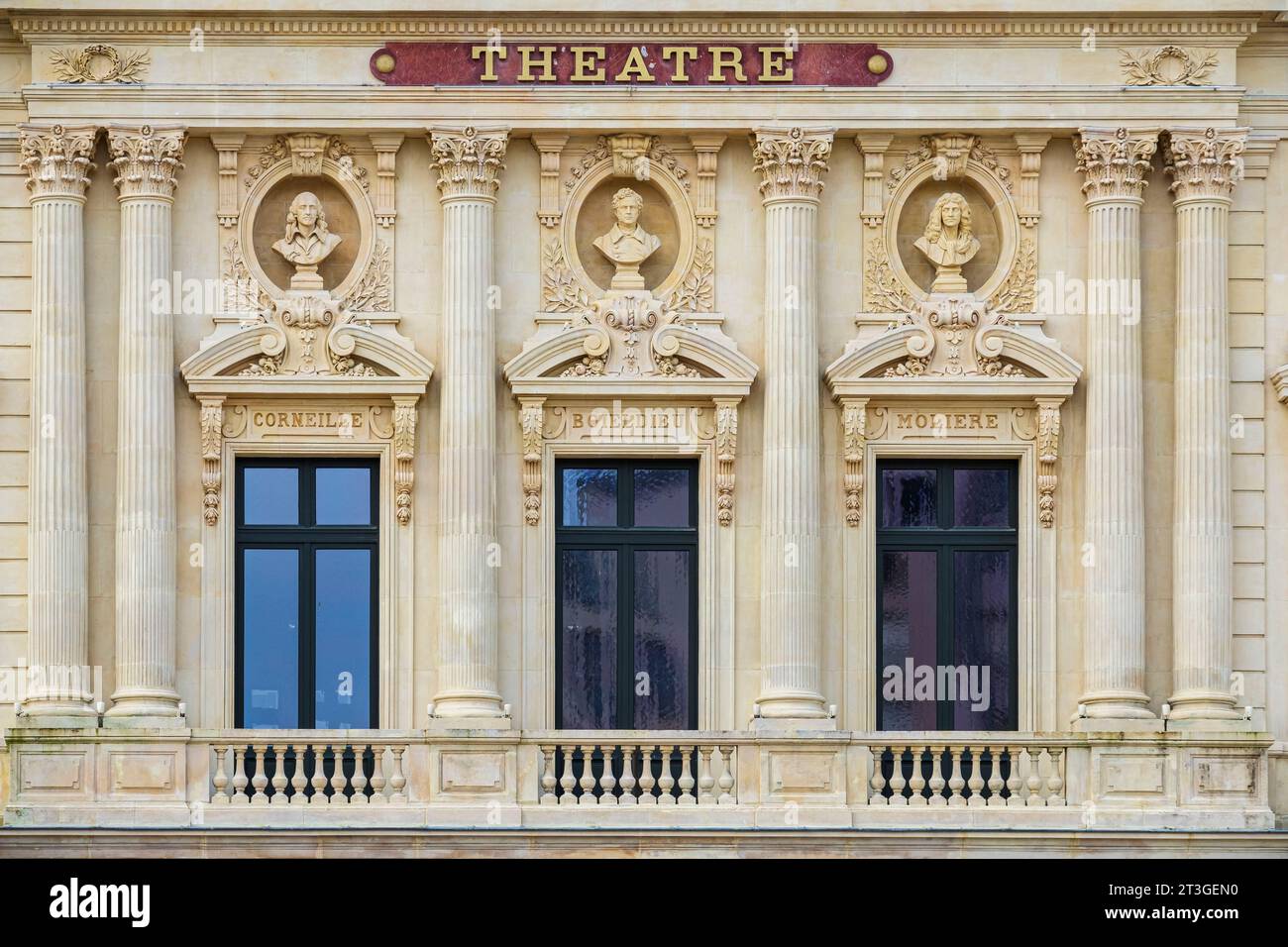 France, Manche, Cotentin, Cherbourg en Cotentin, place du général de Gaulle, le théâtre italien fait partie du Trident, groupe de trois théâtres labellisés scène nationale Banque D'Images