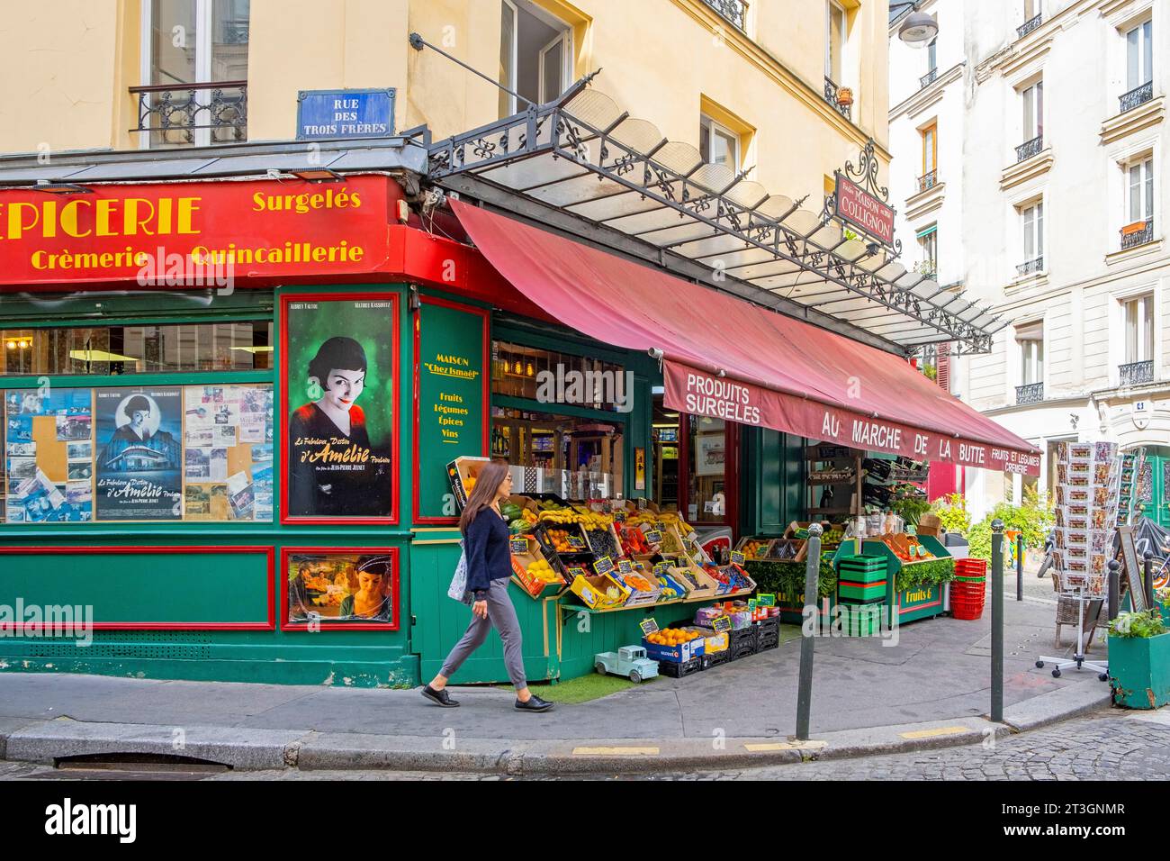 France, Paris, la Butte Montmartre, l'épicerie Maison Collignon décor du film Amelie Poulain Banque D'Images