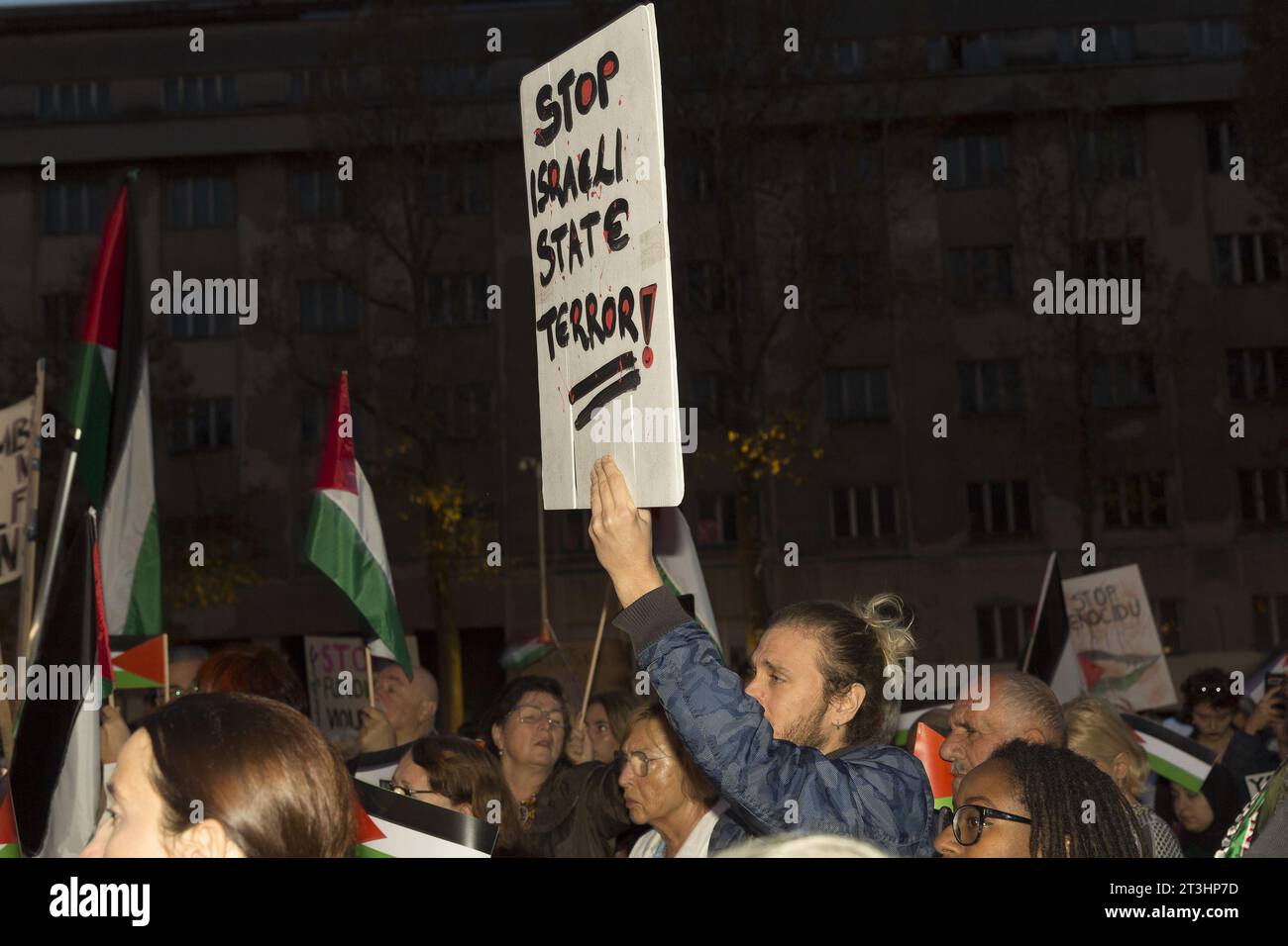 Manifestations à Zagreb Croatie contre le bombardement de Gaza Banque D'Images