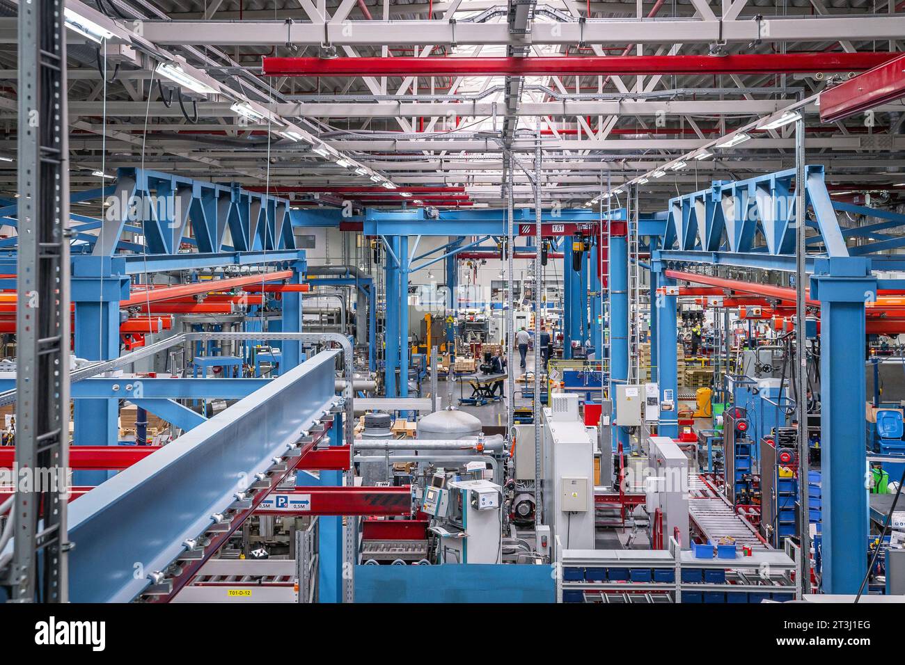 Entrepôt d'une usine de pompage vue de dessus de face de l'intérieur Banque D'Images