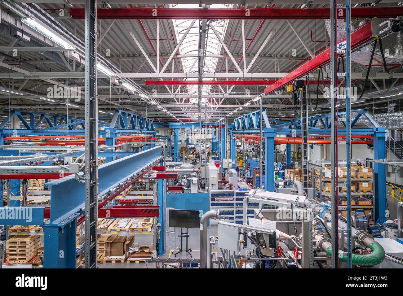 Entrepôt d'une usine de pompage vue aérienne avant de l'intérieur Banque D'Images
