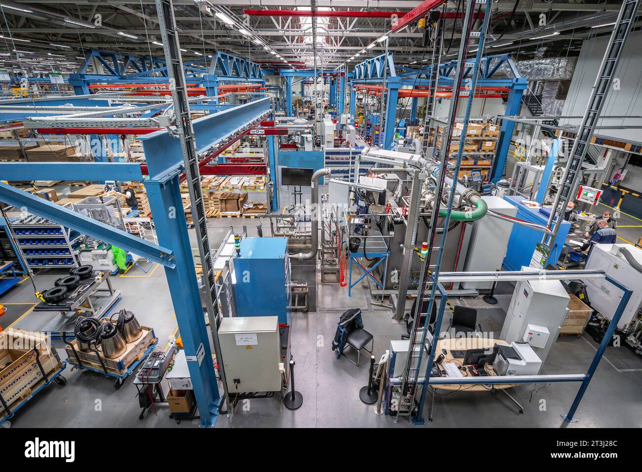 Entrepôt d'une usine de pompage vue aérienne de l'intérieur Banque D'Images
