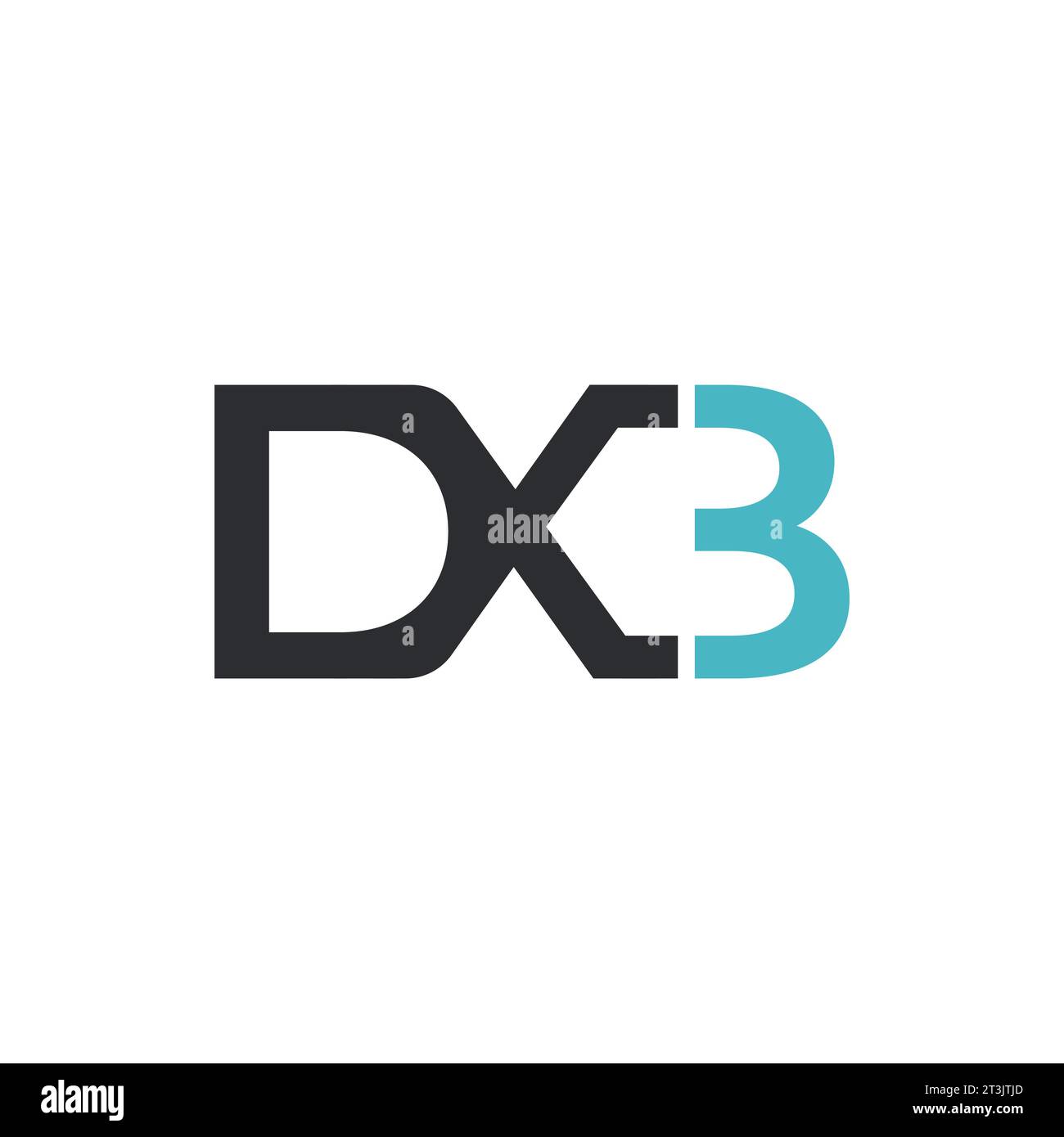 Concept de logo de lettre d'initiales créatives DXB. Motif lettre DXB. Design de logo de lettre DXB sur fond blanc Illustration de Vecteur