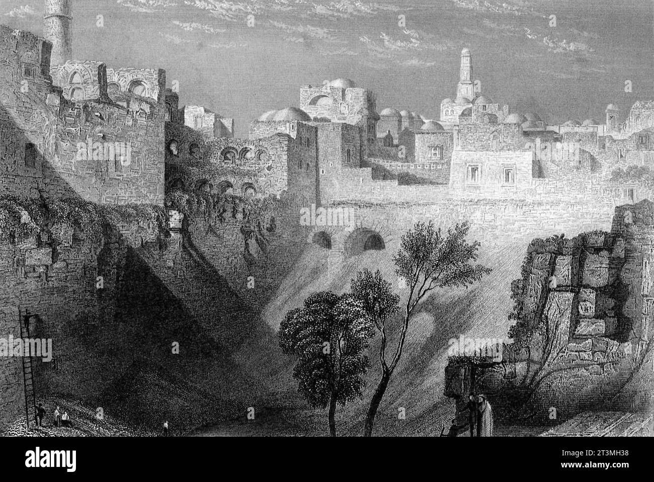 Vue de Jérusalem, imprimé, Allemagne des années 1830 Banque D'Images