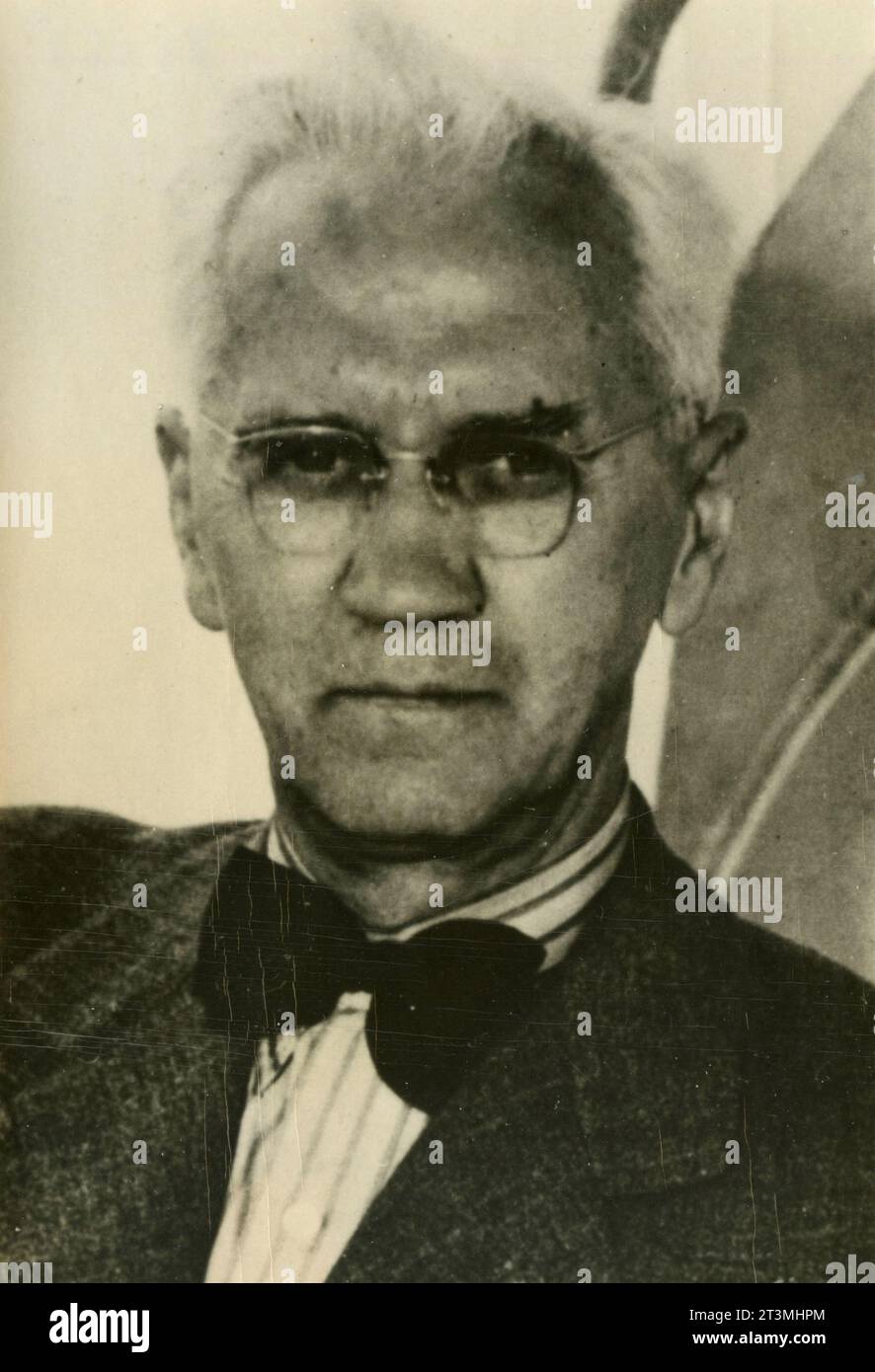 Scientifique écossais Sir Alexander Fleming, inventeur de la pénicilline, Londres, Royaume-Uni 1955 Banque D'Images