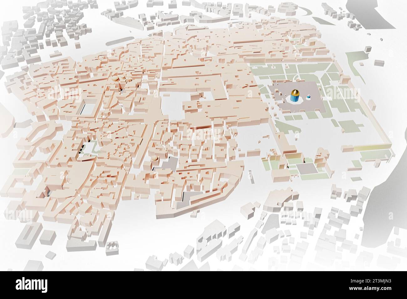 Jérusalem, Israël : vue du Dôme du Rocher et de la vieille ville, plan Banque D'Images