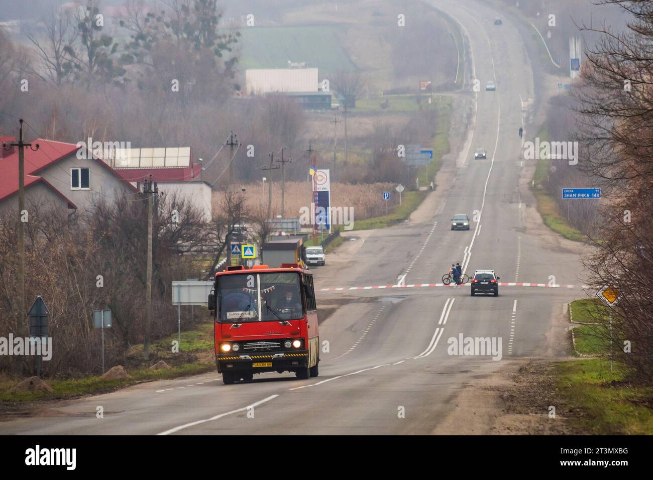 5.01.2021. Ukraine, Ivanivka. Ikarus 250 de Kam'yanka à Kiev. Banque D'Images