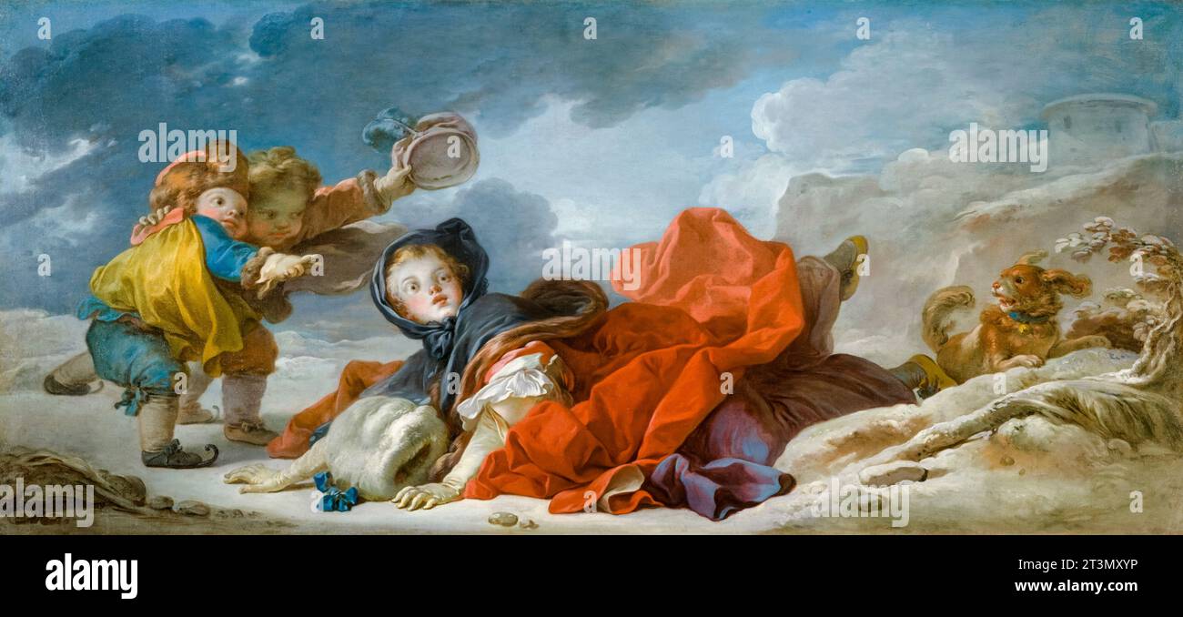 Jean Honoré Fragonard, hiver, peinture à l'huile sur toile, vers 1755 Banque D'Images