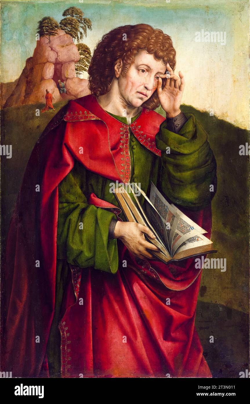 Saint Jean l'Evangéliste, pleurs, peinture à l'huile sur panneau monté sur toile par Colijn de COTER, 1500-1504 Banque D'Images