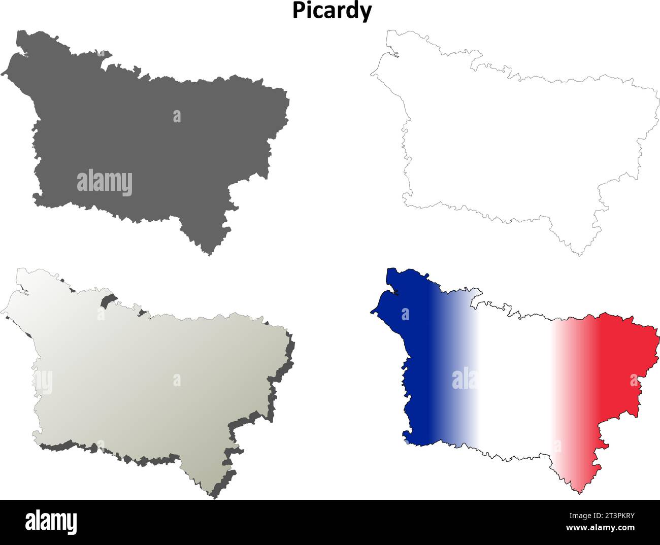 Picardie vierge carte détaillée définie vecteur libre de droits Illustration de Vecteur