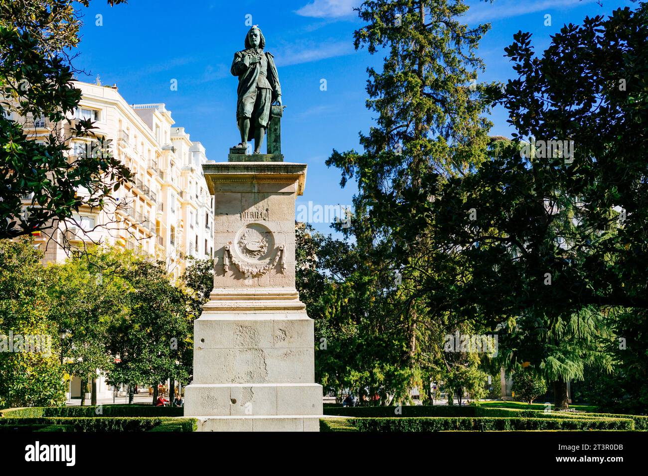 Monument dédié au peintre Murillo sur un côté du musée du Prado. Bartolomé Esteban Murillo était un peintre baroque espagnol. Bien qu'il soit bes Banque D'Images