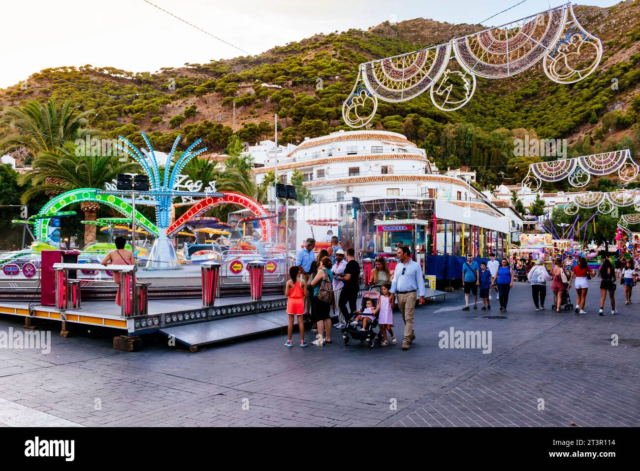 Attractions à la foire de Mijas. Mijas Pueblo. Mijas, Málaga, Andalousie, Espagne, Europe Banque D'Images
