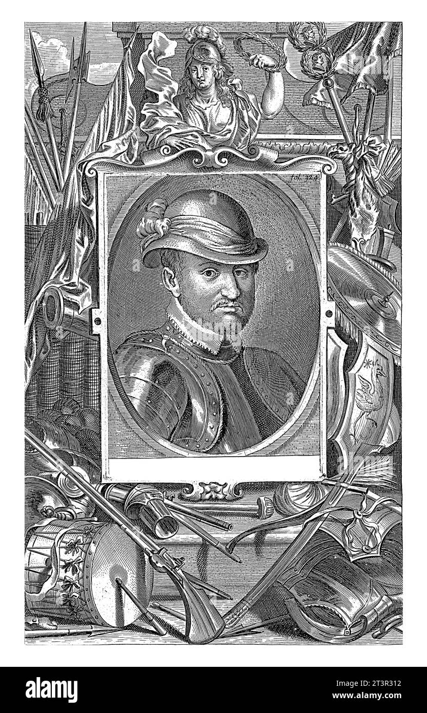 Portrait de Giovan Luigi Vitelli, Arnold Loemans, 1632 - 1661 Portrait de Giovan Luigi 'Chiappino' Vitelli, marquis de Cetona et général dans l'Espagne Banque D'Images