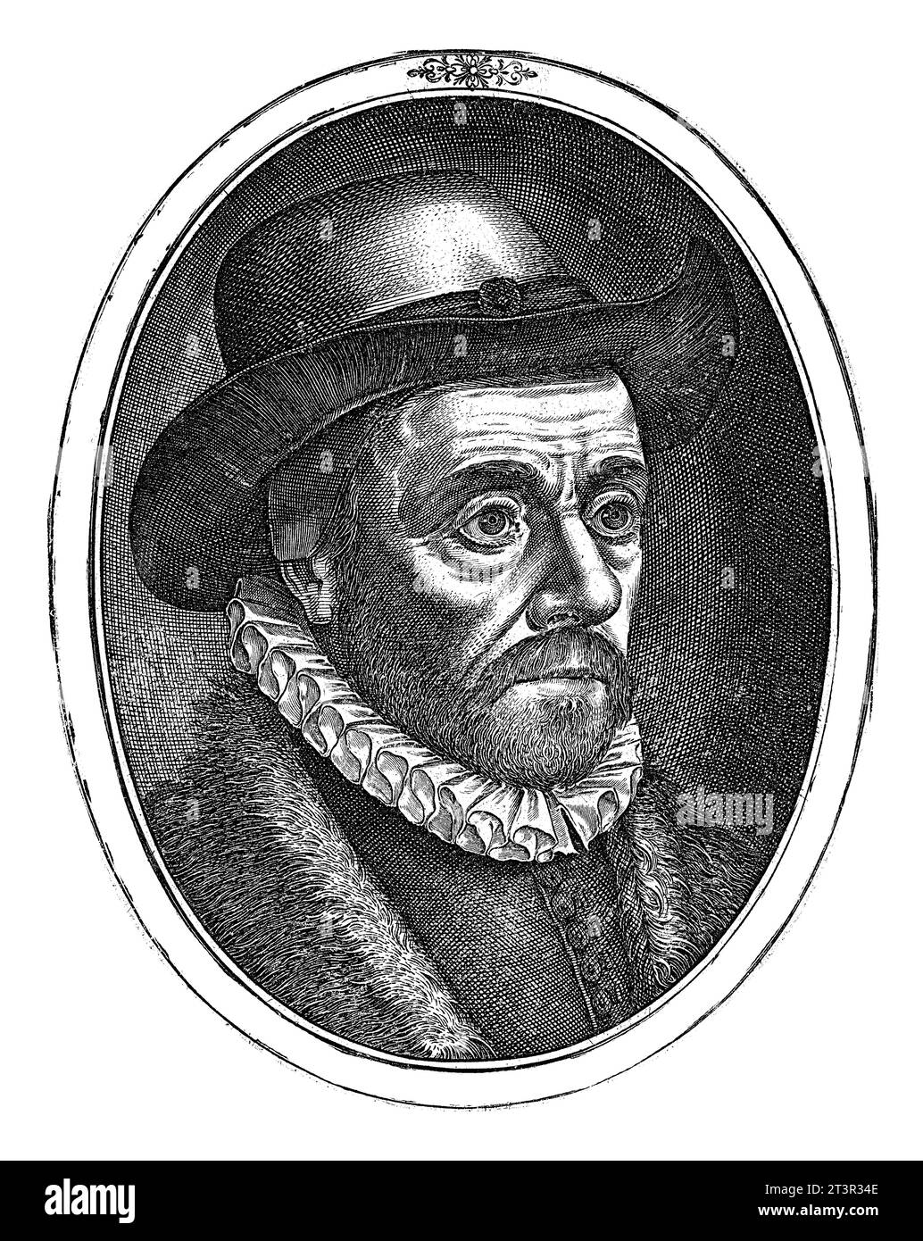 Portrait de Hugo Donellus, Bartholomeus Willemsz. Dolendo, en 1583 ou après Banque D'Images