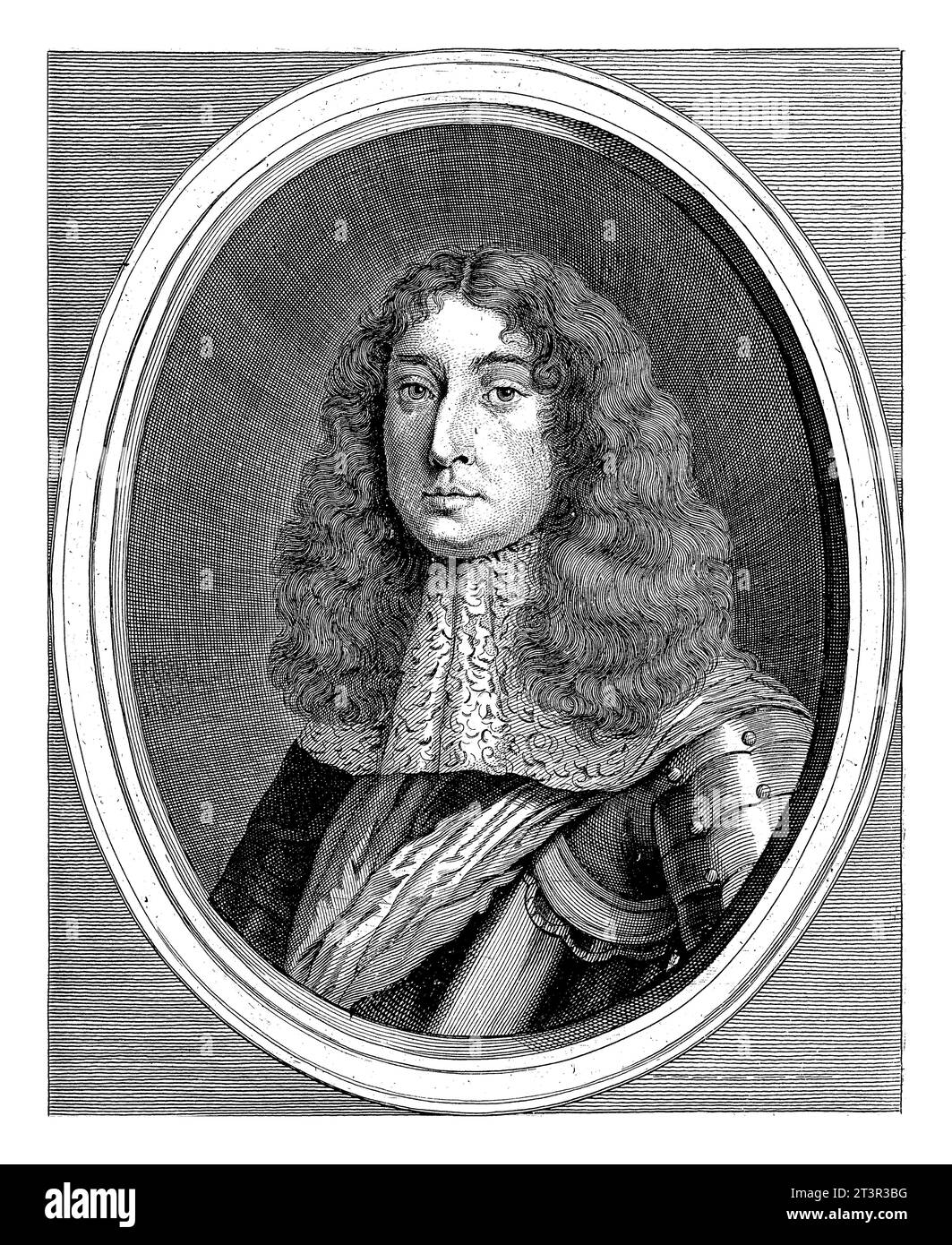 Portrait de Charles V Léopold, duc de Lorraine, Franciscus van der Steen, d'après Adriaen van Bloemen, 1670 - 1674 Portrait de Charles V Léopold, duc Banque D'Images