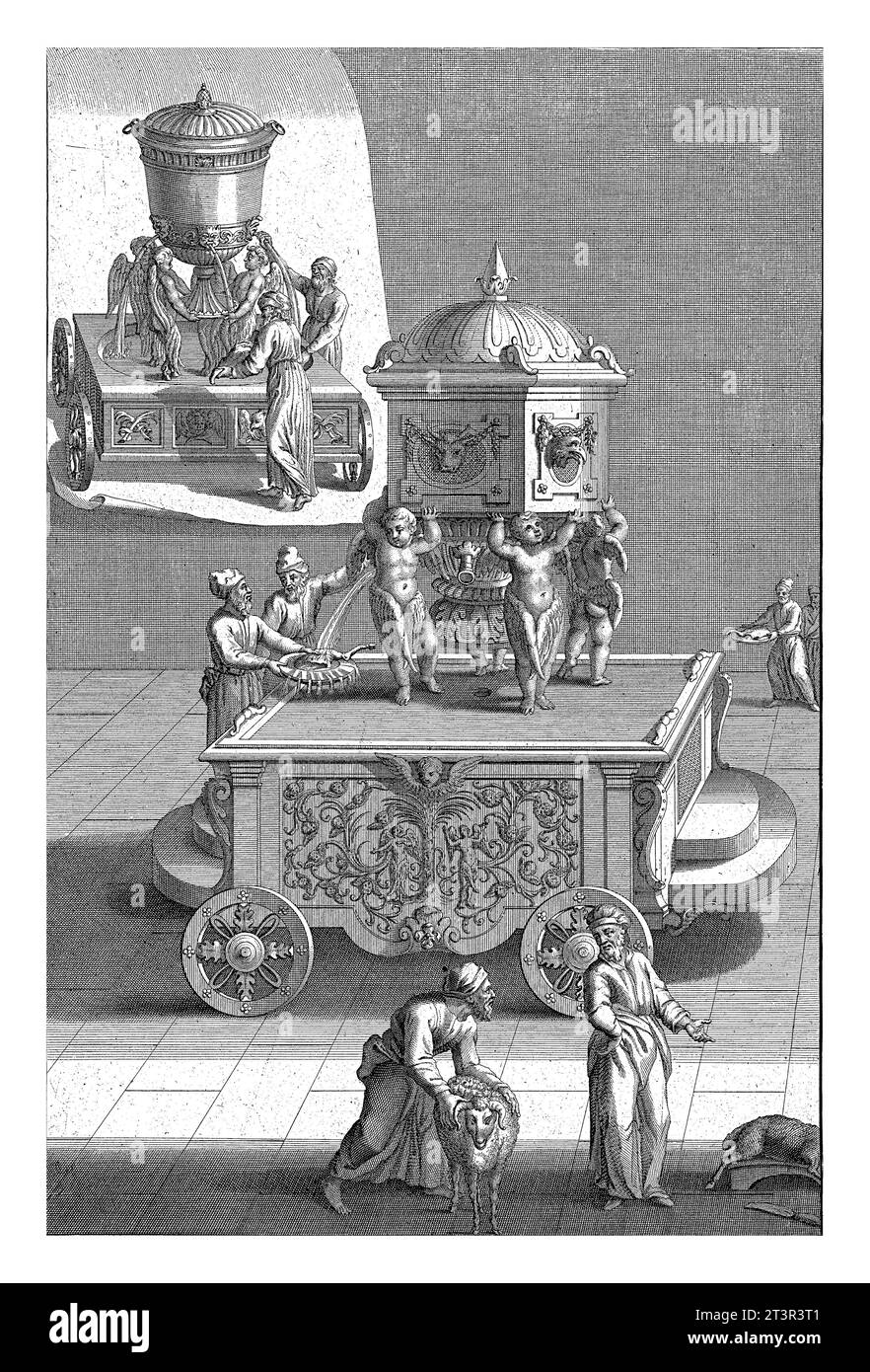 Récipient de cire de cuivre ou bassin de rinçage du Temple de Salomon, Francois van Bleyswijck, 1681 - 1746 récipient de cire de cuivre ou bassin du Temple de Solo Banque D'Images