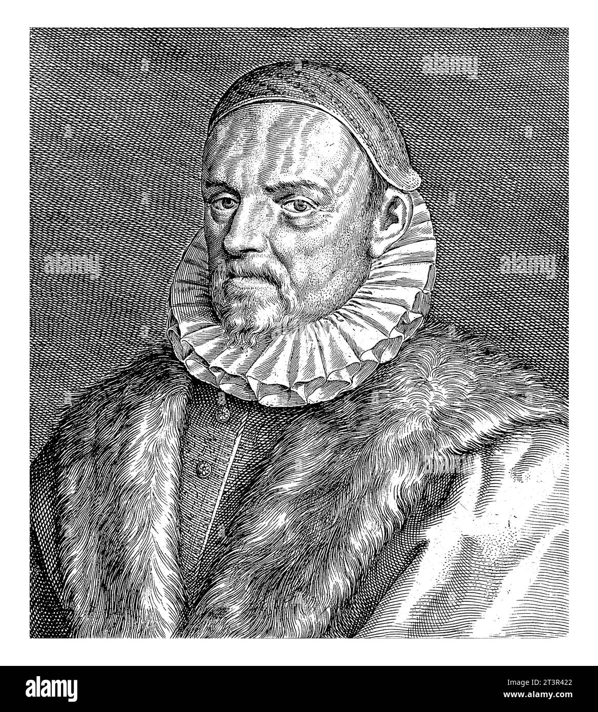 Portrait de Hugo Donellus, Crispijn van de passe (I), après 1591 - 1637 Portrait du professeur Hugo Donellus, à l'âge de 65 ans. Dans la marge, le n Banque D'Images