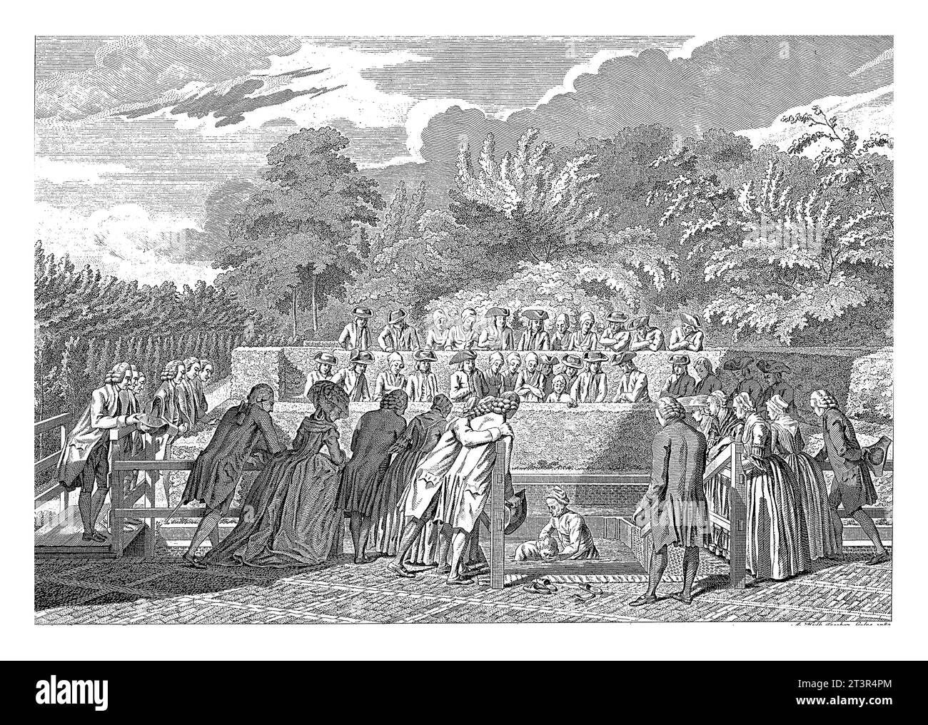 Baptême par immersion à Rijnsburg, Abraham Jacobsz. Hulk, d'après Abraham Pietersz. Hulk, 1782 Un homme est baptisé par immersion lors d'une réunion du Colleg Banque D'Images
