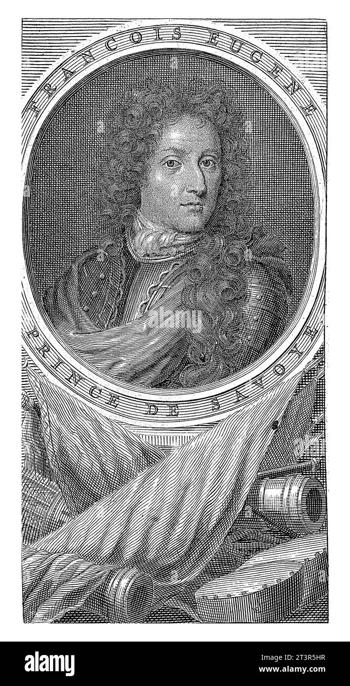 Portrait d'Eugène-François, Prince de Savoie, Pieter van Gunst, 1673 - 1731 Eugène-François, Prince de Savoie, général français au service autrichien. Banque D'Images