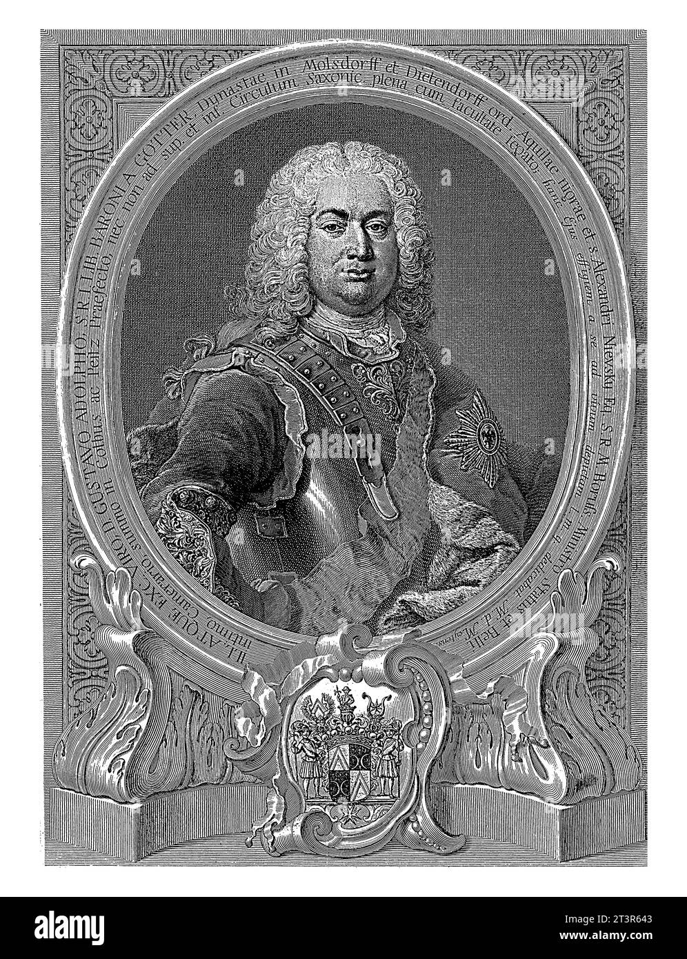 Portrait de Gustav Adolph von Gotter, Andreas Schmutzer, Joseph Schmutzer, d'après Martin Mytens (II), 1710 - 1740 Banque D'Images