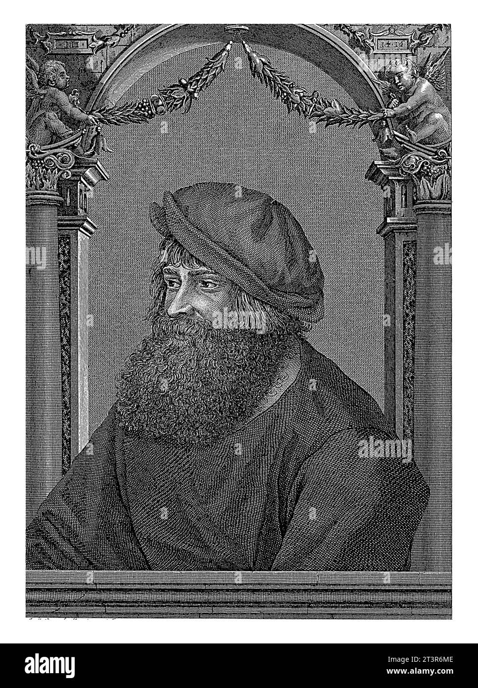 Portrait d'un peintre inconnu, Louis E.F. Garreau, d'après Hubert et Jan van Eyck, d'après Ambrosius Holbein, 1791 Portrait d'un quinzième cent inconnu Banque D'Images