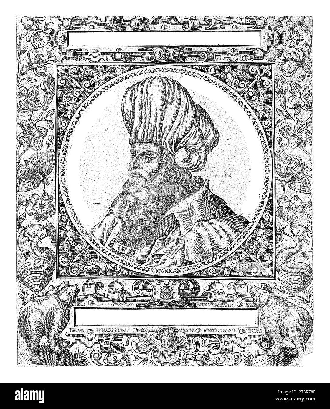 Portrait du sultan Tomombais ulu Duveldar, Theodor de Bry, d'après Jean Jacques Boissard, 1596 Portrait rond du sultan d'après l'exemple d'un c. Banque D'Images