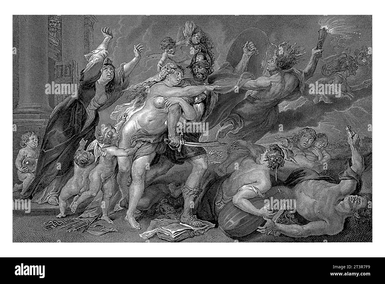 Les conséquences de la guerre, Luigi Paradisi, d'après Antonio Muzzi, d'après Peter Paul Rubens, en 1893 ou avant la performance allégorique sur la co européenne Banque D'Images