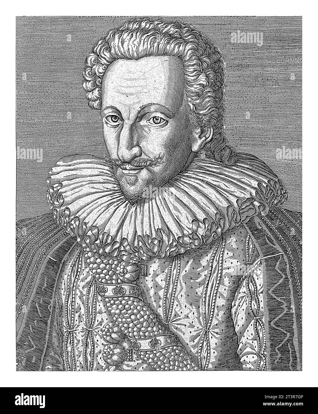 Portrait d'Henri IV, roi de France et de Navarre, Heinrich Wirich, d'après Théodor de Bry, d'après François Bunel (II), 1550 - avant 1589. Banque D'Images