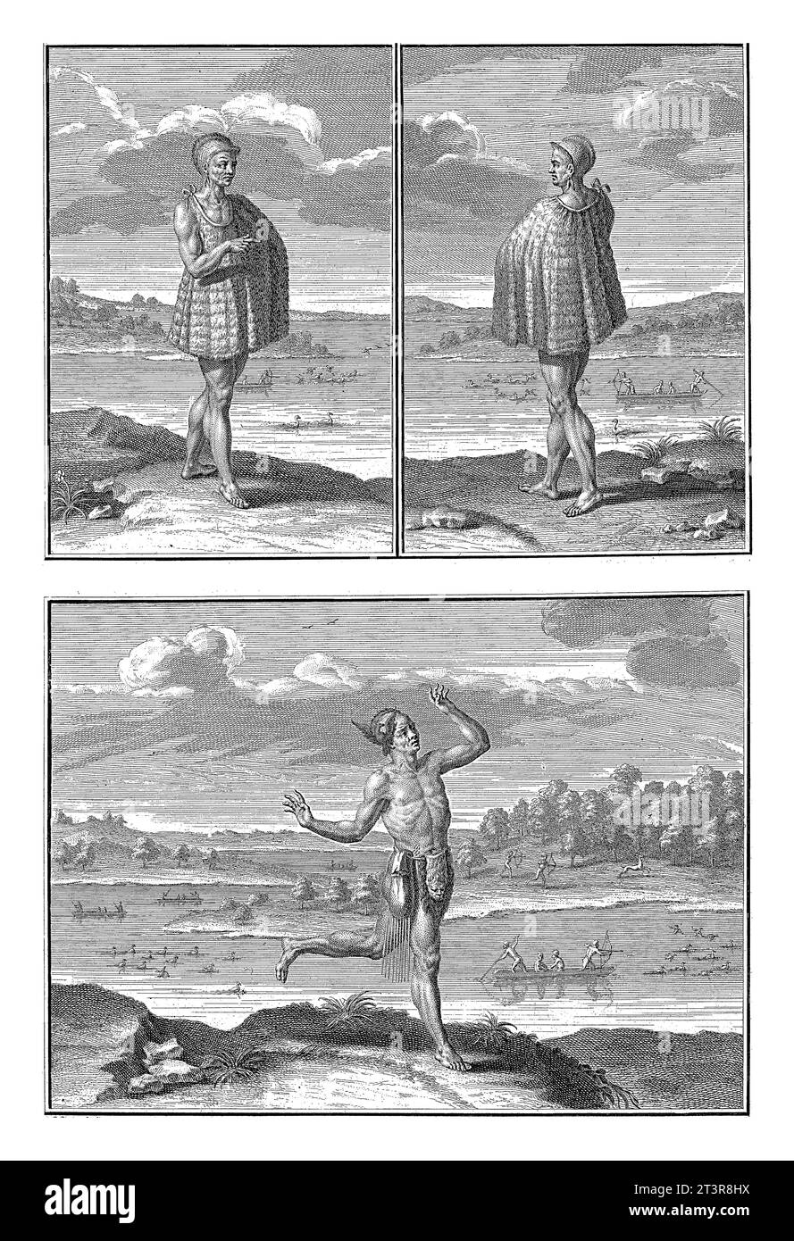 Représentations du prêtre et Sorcier, Bernard Picart (atelier de), 1721, gravées vintage. Banque D'Images