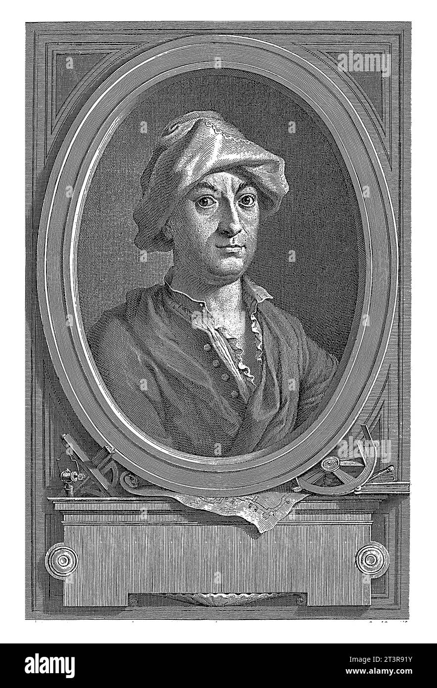 Portrait de l'architecte Guiseppe Ignazio Rossi, Carlo Gregori, 1727 Banque D'Images