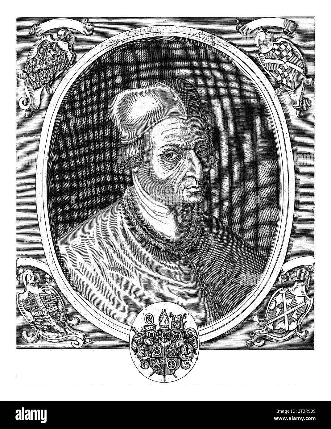 Portrait d'Adolphe II de Nassau, anonyme, 1600 - 1699 Portrait d'Adolphe II dans un ovale. Autour d'un certain nombre d'armes. Banque D'Images