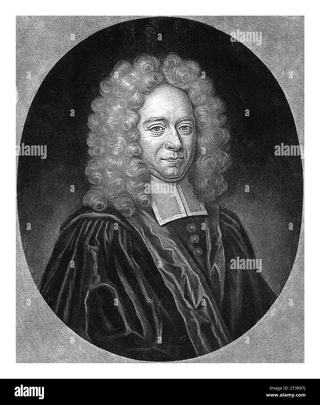 Portrait de Jacques Lenfant, Jacob Gole, d'après J. Trouillart, 1707 - 1724 Jacques Lenfant, théologien et prédicateur à Berlin à l'âge de 47 ans. Banque D'Images