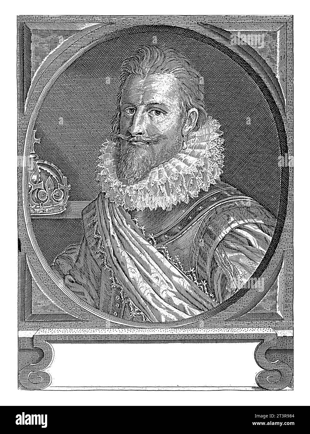 Portrait de Christian IV, Roi de Danemark, Pieter de Jode (II), 1628 - 1670 buste Portrait de Christian IV, Roi de Danemark. Il porte une colla de meule Banque D'Images
