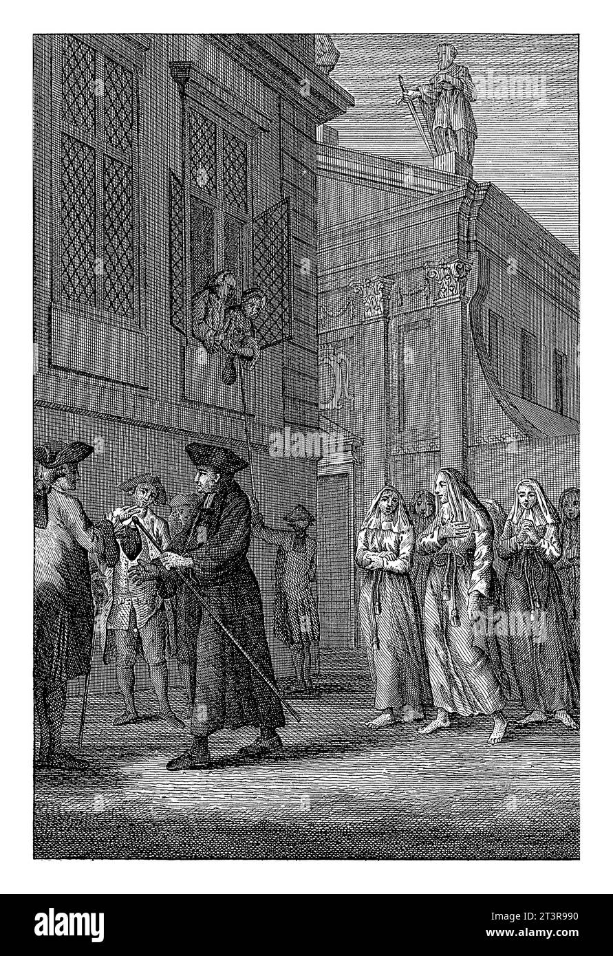 Procession des prostituées pénitentes à Naples, Jan Evert grave, d'après Bernard Picart, 1769 - 1805 procession des prostituées pénitentes à Naples. Banque D'Images