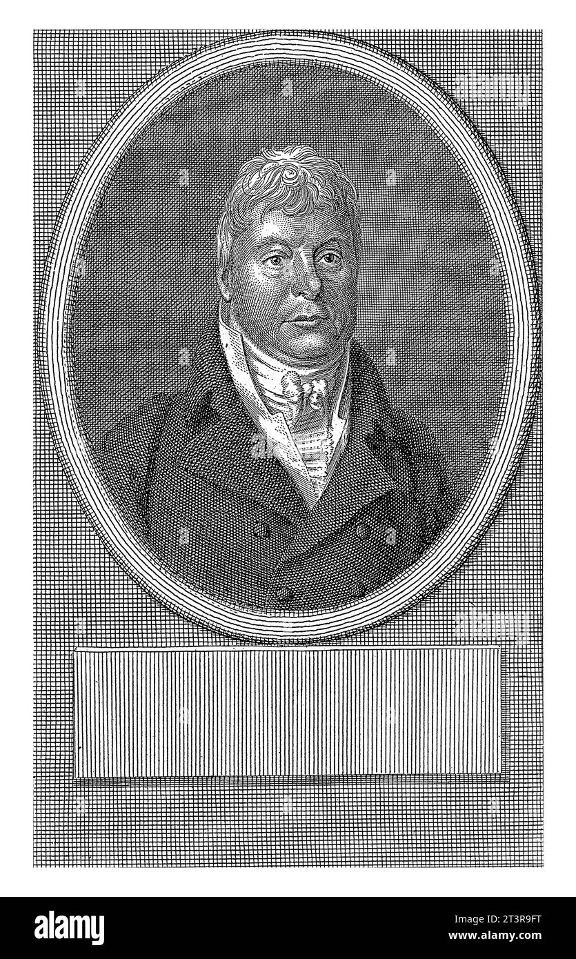 Portrait de François Daniel Changuion, Jacob Ernst Marcus, d'après Hendrik Willem Caspari, 1814 - 1817 Portrait du Secrétaire général du PROVISIO Banque D'Images